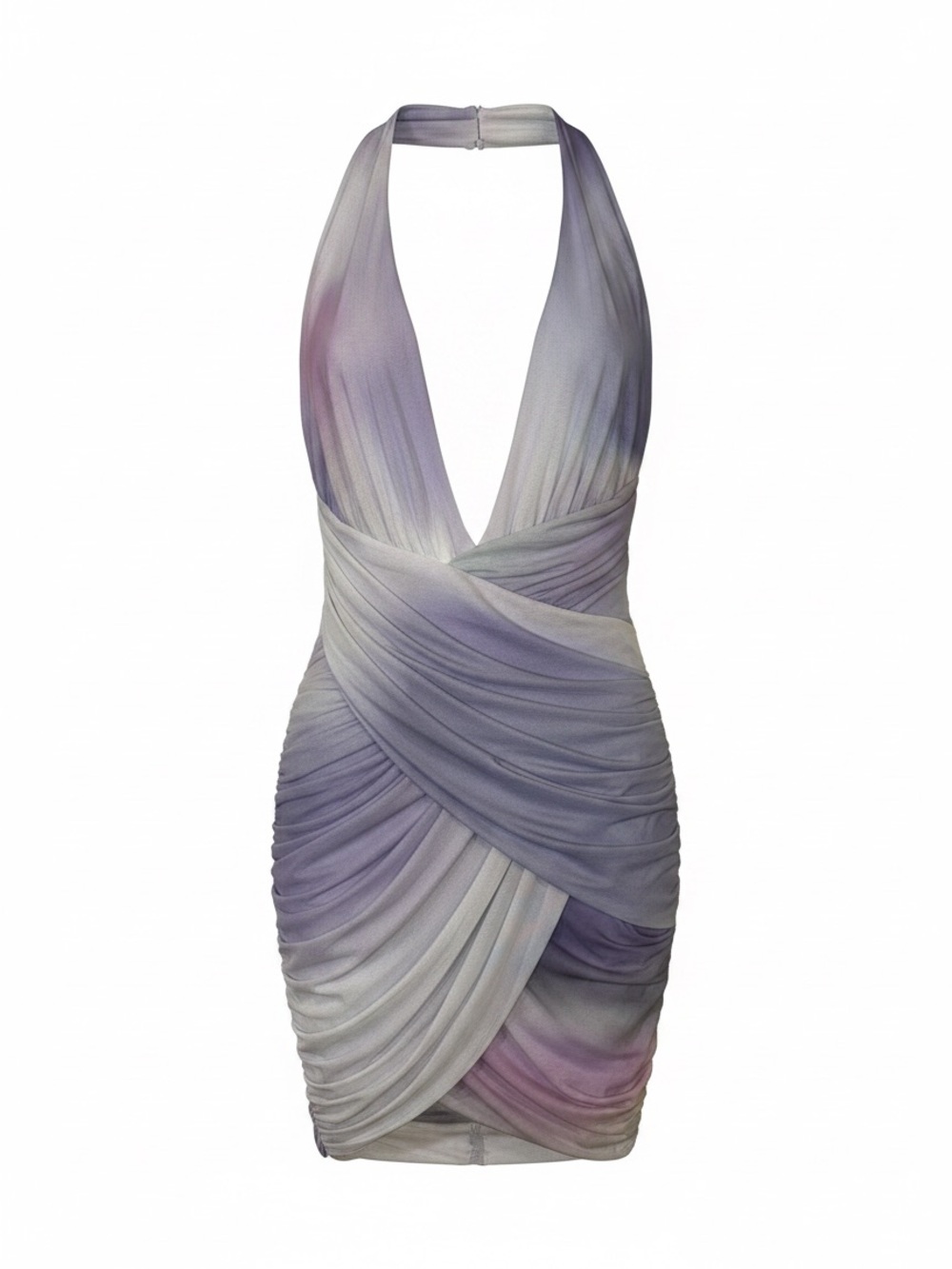 Zara Printed Draped Tulle Halter Mini Dress XS NWOT - Picture 2 of 6
